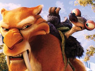 PREHISTORIC LAUGHS Ice Age 's predictable plot is slightly improved by a cast of new characters