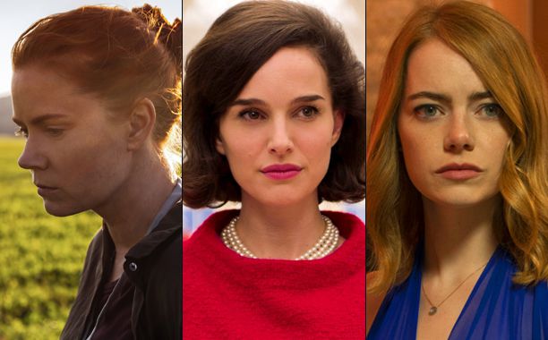 ALL CROPS: Amy Adams in Arrival, Natalie Portman in Jackie, and Emma Stone in La La Land