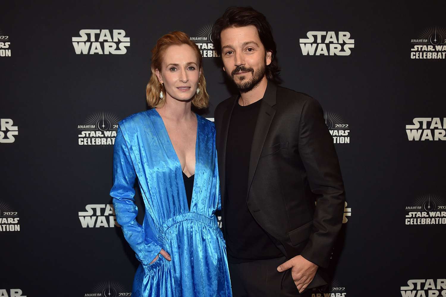 Genevieve O'Reilly and Diego Luna attend the studio showcase panel at Star Wars Celebration for “Andor” in Anaheim, California on May 26, 2022. The new original series from Lucasfilm launches exclusively on Disney+ August 31.