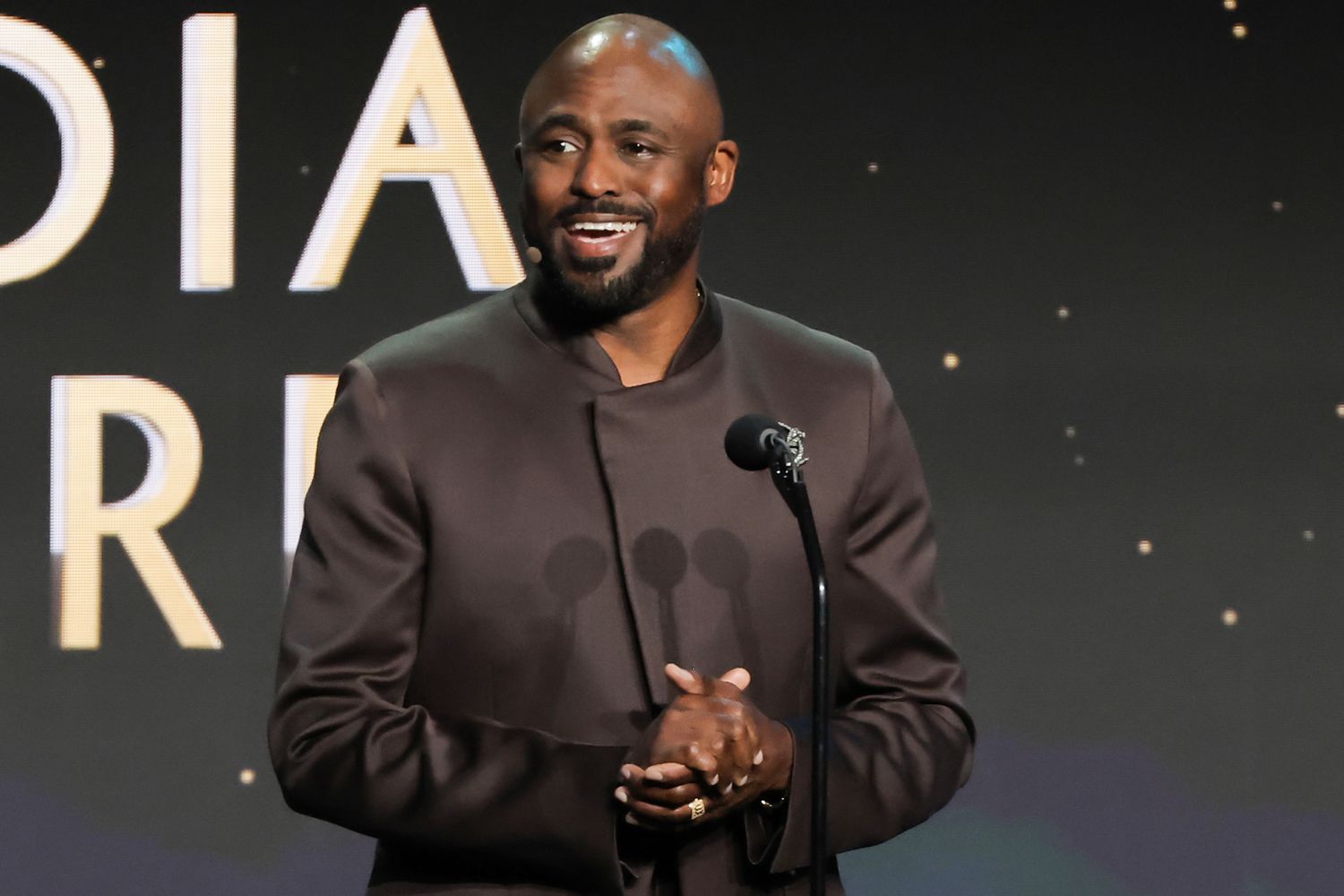 Wayne Brady speaks onstage during the 35th annual GLAAD Media Awards at The Beverly Hilton on March 14, 2024 in Beverly Hills, California. 