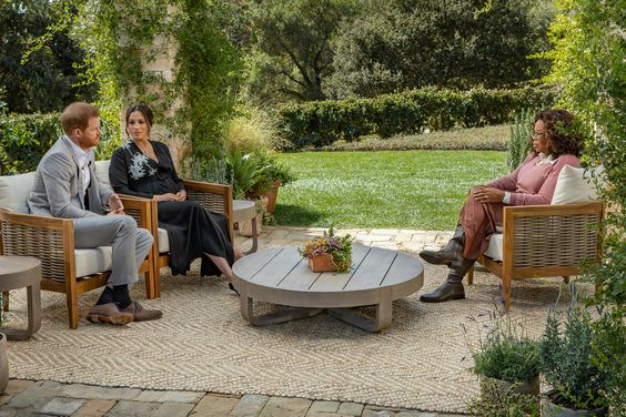 Prince Harry, Duke of Sussex and Meghan, Duchess of Sussex with Oprah Winfrey