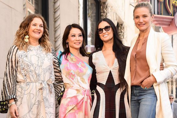 HOLLYWOOD, CALIFORNIA - MAY 01: (L-R) Drew Barrymore, Lucy Liu, Demi Moore and Cameron Diaz attend a ceremony honoring Liu with a star on the Hollywood Walk Of Fame on May 1, 2019 in Hollywood, California. (Photo by Matt Winkelmeyer/Getty Images)
