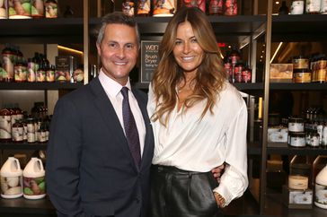 Scott Litner and Kelly Bensimon attend WEN By Chaz Dean Tool Launch at Chaz Dean Studio on October 18, 2023 in New York City. 