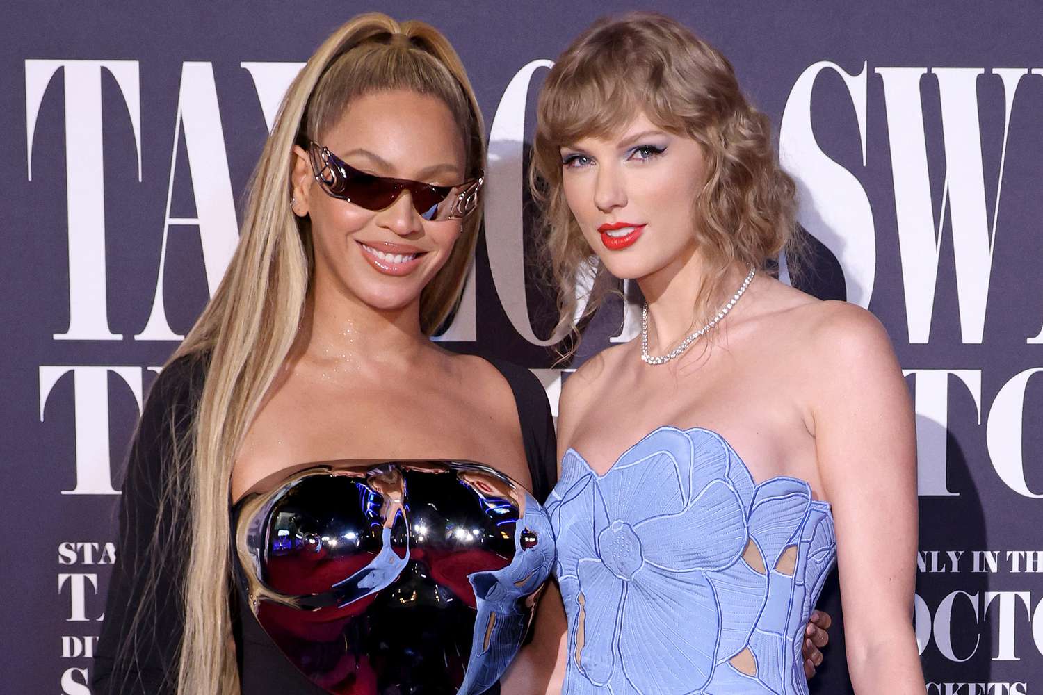 BeyoncÃ© Knowles-Carter and Taylor Swift attend the "Taylor Swift: The Eras Tour" Concert Movie World Premiere at AMC The Grove 14 on October 11, 2023 in Los Angeles, California.