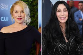 Split frame of Christina Applegate and Cher 