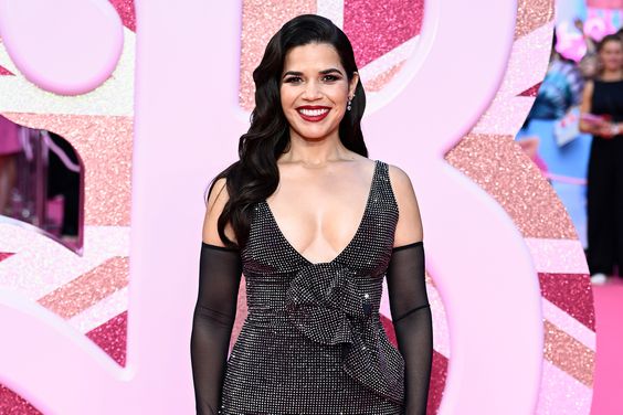 America Ferrera attends the "Barbie" European Premiere at Cineworld Leicester Square on July 12, 2023 in London, England. 
