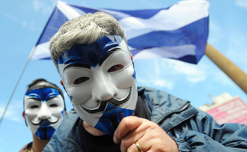 Protesto pró-independência da Escócia