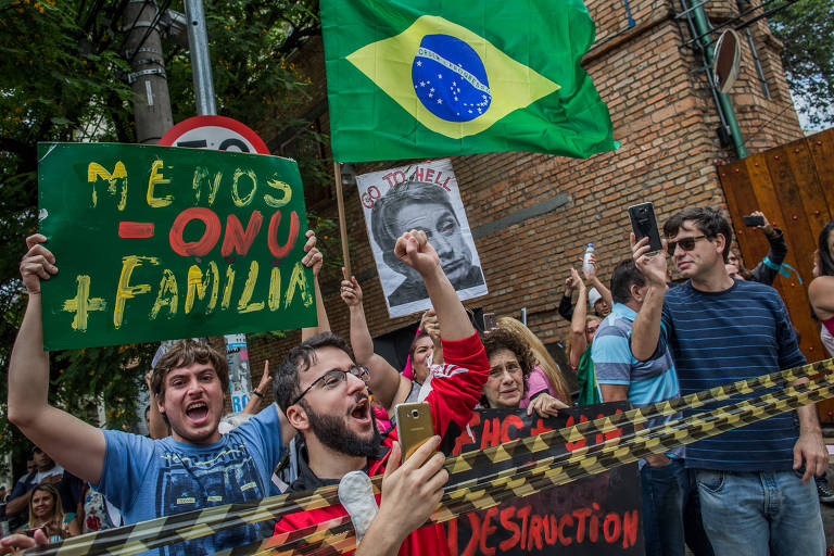 Protesto contra Judith Butler em São Paulo