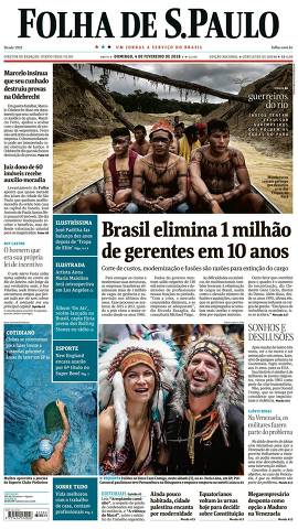 Capa da Edição Nacional da Folha