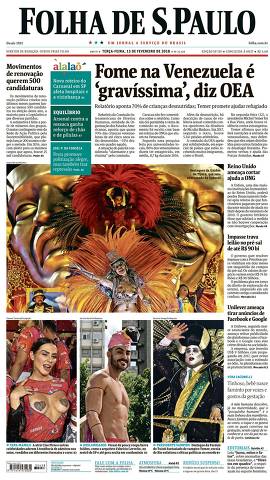 Capa da Edição São Paulo da Folha