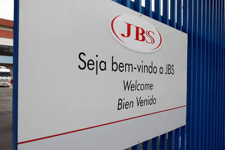General view of the main entrance of Brazilian meatpacker JBS SA  in the city of Jundiai