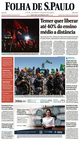 Capa da Edição São Paulo da Folha