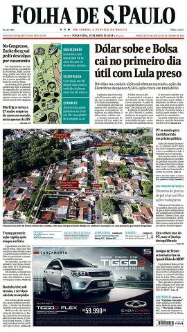 Capa da Edição São Paulo da Folha