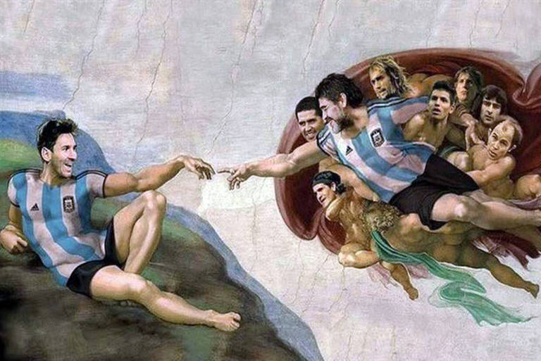 O torcedor de futebol argentino recriou a Capela Sistina no teto de sua academia 