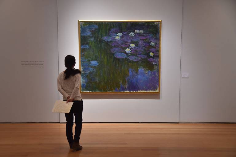 'Ninfeias em Flor', quadro de Monet, exposto em Nova York