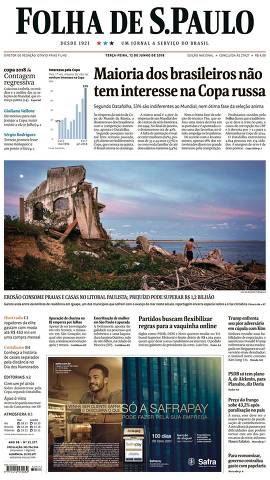 Capa da Edição Nacional da Folha