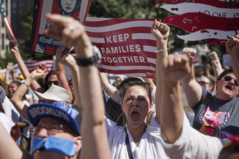 Protestos contra separação de famílias imigrantes nos EUA
