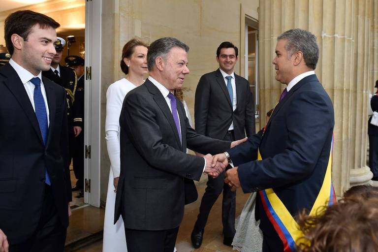 Iván Duque em cerimônia de posse como presidente da Colômbia