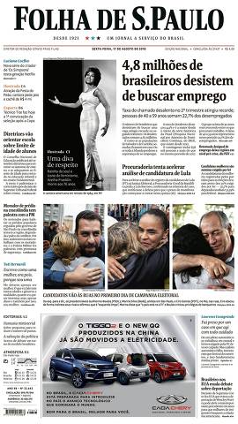 Capa da Edição Nacional da Folha