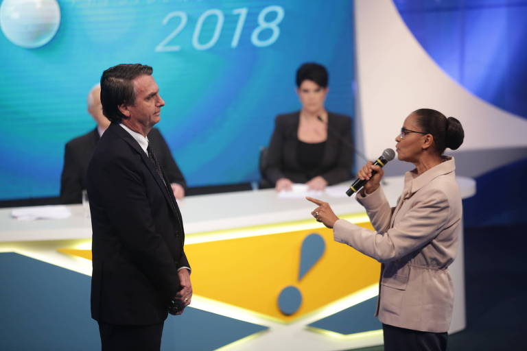 Só Marina, ao encurralar Bolsonaro, aproveitou formato de ringue no debate