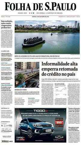 Capa da Edição Nacional da Folha