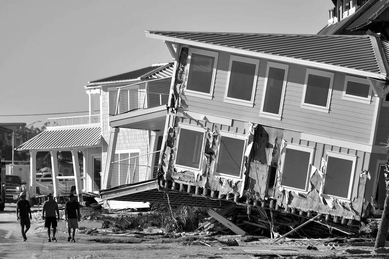 Casa destruída em Mexico Beach, na Flórida (EUA), após a passagem do fucarão Michael 