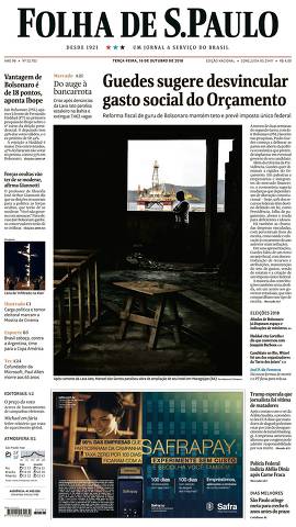 Capa da Edição Nacional da Folha