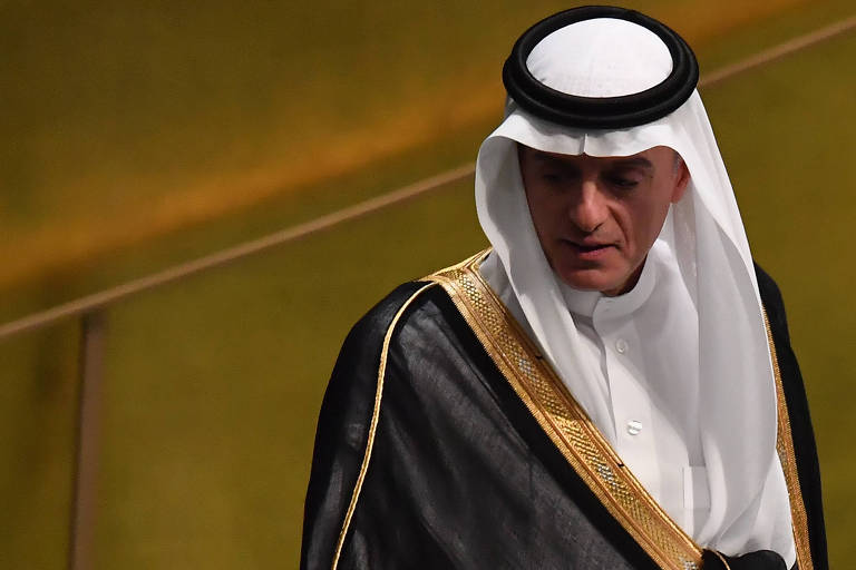 O ministro das Relações Exteriores da Arábia Saudita, Adel al-Jubeir, durante a Assembleia Geral da ONU em Nova York