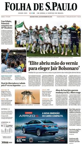 Capa da Edição Nacional da Folha