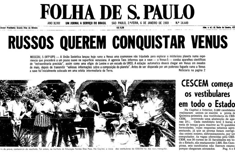 1969: Soviéticos lançam espaçonave não tripulada para a exploração de Vênus