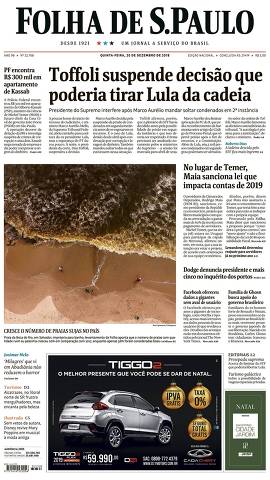 Capa da Edição Nacional da Folha