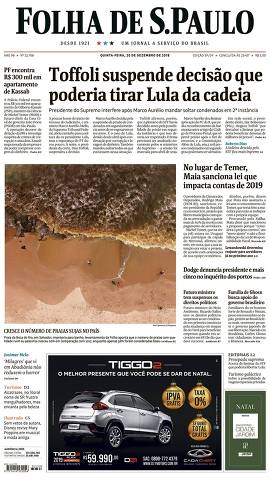 Capa da Edição São Paulo da Folha