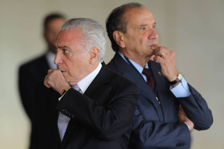 O presidente Michel Temer e o chanceler Aloysio Nunes durante evento evento em Brasília