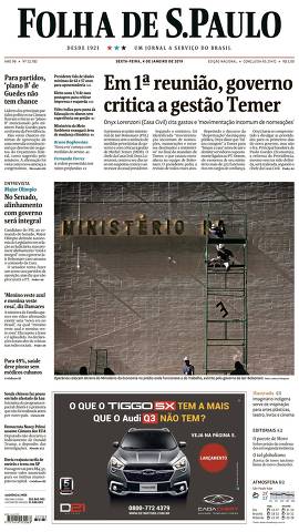 Capa da Edição Nacional da Folha