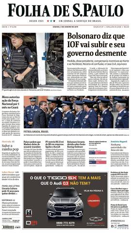 Capa da Edição São Paulo da Folha