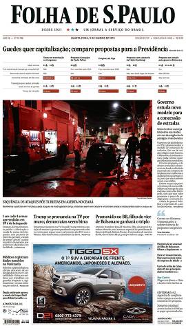 Capa da Edição São Paulo da Folha