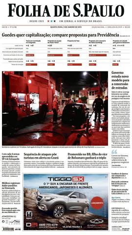 Capa da Edição Nacional da Folha