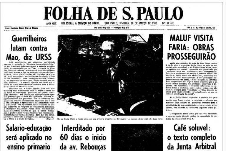 1969: Maluf afirma que nenhuma obra será interrompida em São Paulo