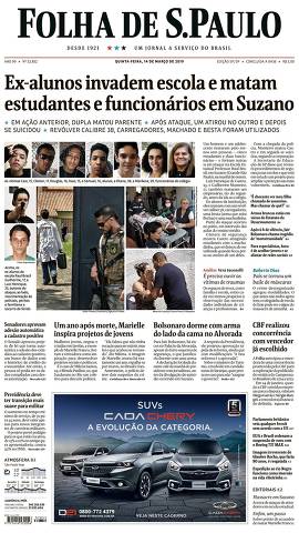 Capa da Edição São Paulo da Folha