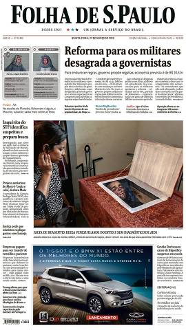 Capa da Edição Nacional da Folha