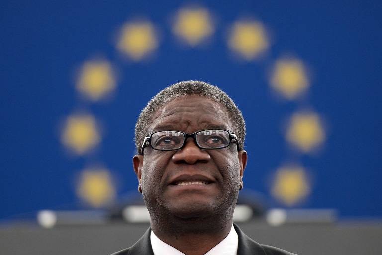 O médico congolês Denis Mukwege no Parlamento Europeu, em novembro de 2014