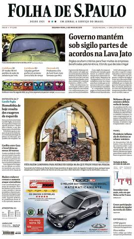 Capa da Edição Nacional da Folha