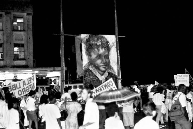 Ato do movimento negro em 1988, na Bahia