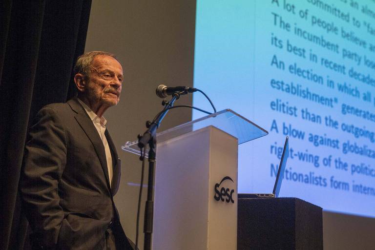 O cientista político polonês Adam Przeworski, durante seminário que celebra os 50 anos do Cebrap