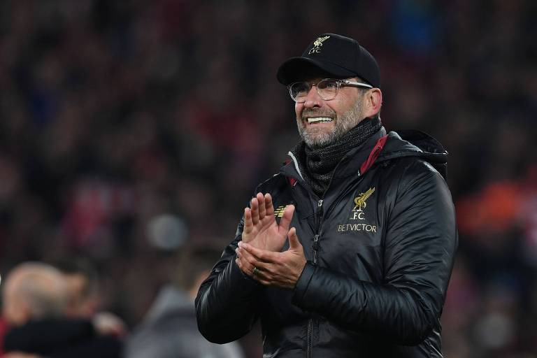 O técnico Jürgen Klopp, do Liverpool, após a vitória sobre o Barcelona na semifinal da Champions