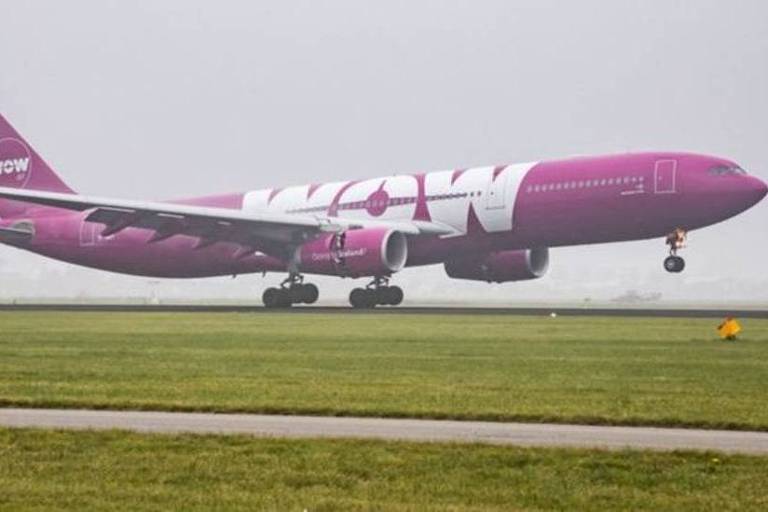 Avião da Wow Air, companhia aérea islandesa que faliu em março de 2019