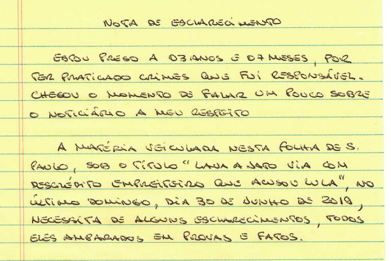 Leia trechos da carta de Léo Pinheiro