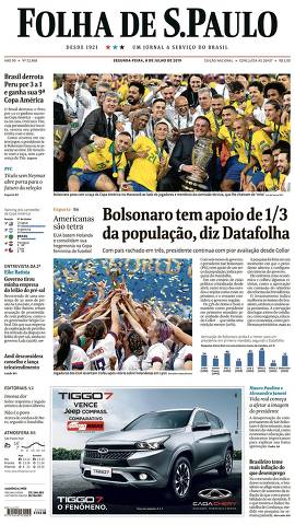 Capa da Edição Nacional da Folha