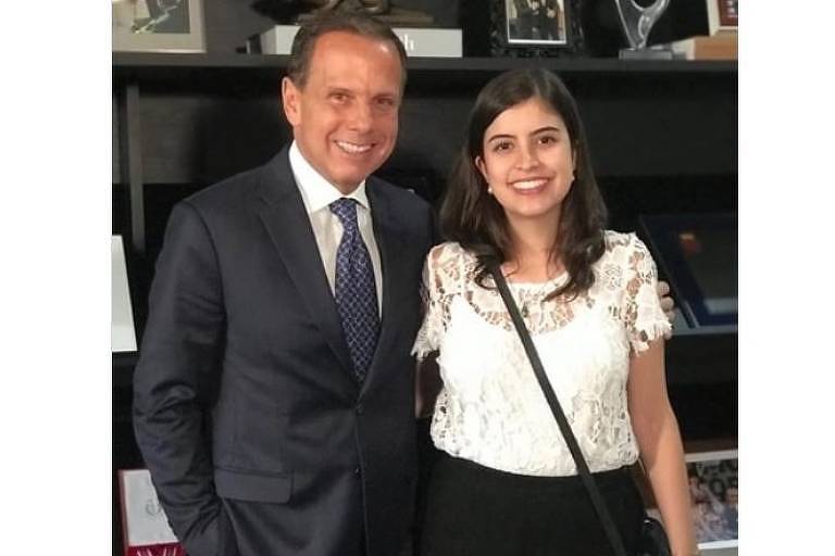 O governador João Doria e a deputada Tabata Amaral, em encontro em abril, em São Paulo