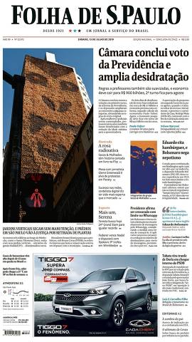 Capa da Edição Nacional da Folha